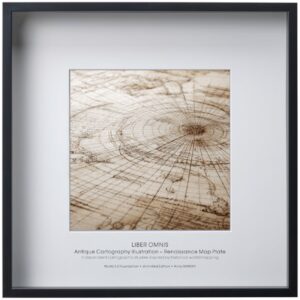 This antique cartography illustration references Renaissance-era approaches to mapping the known world. The focus remains on form, grid, and proportion rather than political