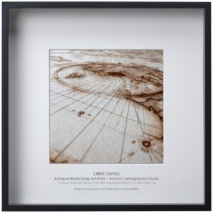 Antique World Map Art Print – Radial Cartographic Study