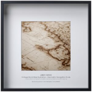 Vintage World Map Illustration – Geometric Navigation Study