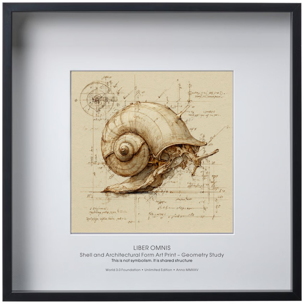 Shell and Architectural Form Art Print – Geometry Study